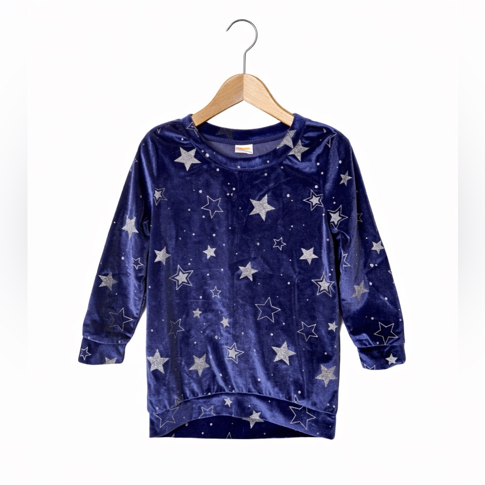 Gymboree Navy Velvet Top with Silver Stars. Excellent Condition. Size XS